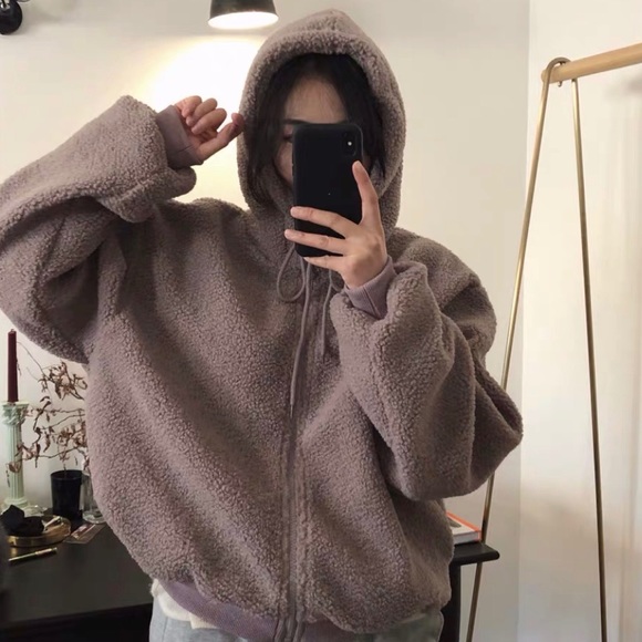 Dusty Purple Cropped Teddy Fleece Jacket 💕💕 - Picture 6 of 6